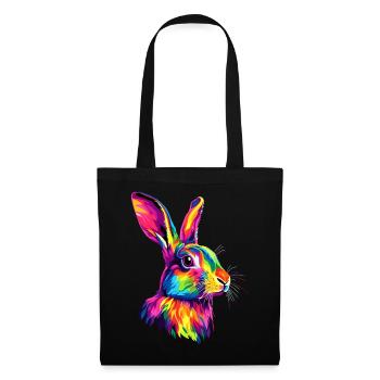 Hase Kaninchen Liebhaber Feldhase Bunny Süße Hasen - Stoffbeutel - Schwarz - Vorne