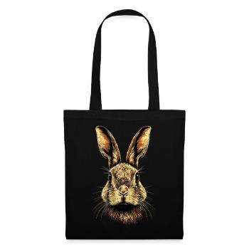 Hase Kaninchen Liebhaber Feldhase Bunny Süße Hasen - Stoffbeutel - Schwarz - Vorne