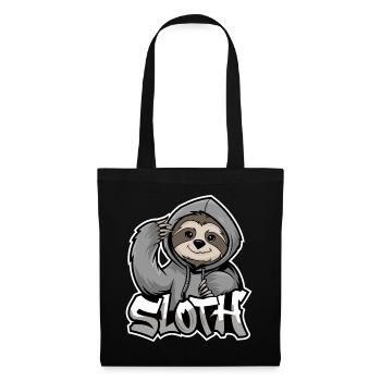paresseux Hip-Hop Style urbain Drôle d’animal - Sac en tissu - noir - Devant