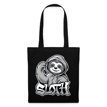 paresseux Hip-Hop Style urbain Drôle d’animal - Sac en tissu - noir - Devant