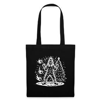 Drôle d’horreur de Noël Elfe en flammes - Sac en tissu - noir - Devant