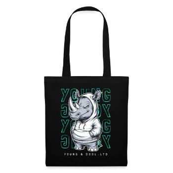 Rhino Young and Cool Animal Lover - Tote Bag - black - Front