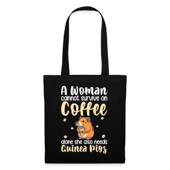 Femme café seule Elle a besoin de cochons d’Inde - Sac en tissu - noir - Devant