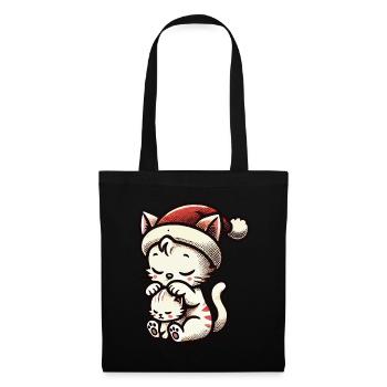 Cute Cats Christmas With Hat - Tote Bag - black - Front