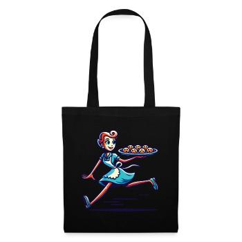 Cheerful baker serving fresh cookies - Tote Bag - black - Front
