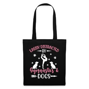 Gymnastique distraite Chiens Gymnaste Gymnastique - Sac en tissu - noir - Devant