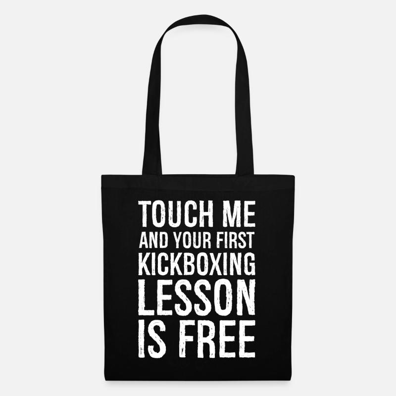 touch me and your first kickboxing lesson is free - Stoffbeutel - Schwarz