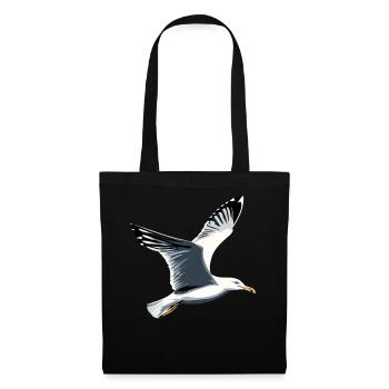 Seagull, Beach, Sea, North Sea, Baltic Sea, Herring Gull, Seagulls - Tote Bag - black - Front