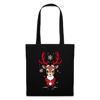 Christmas reindeer with snow - Tote Bag - black - Front