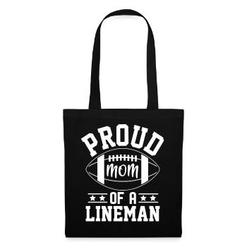 Proud Mom of a Lineman Football Lineman Mom - Tote Bag - black - Front