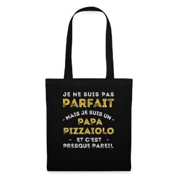 Ich bin ein Pizza-Vater - Stoffbeutel - Schwarz - Vorne