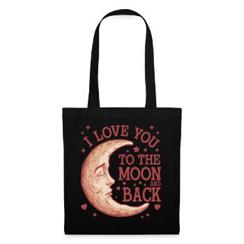 Je t’aime jusqu’à la Lune et retour Saint-Valentin - Sac en tissu - noir - Devant