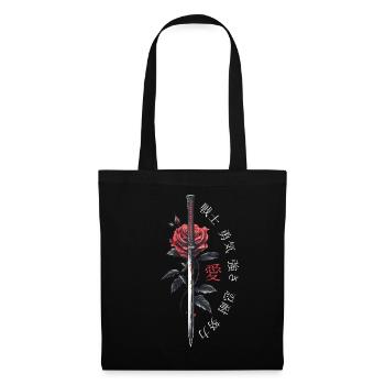 Japan Characters Sword Rose Gift - Tote Bag - black - Front