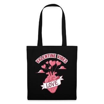 Valentine Vibes für verliebte zu Valentinstag - Stoffbeutel - Schwarz - Vorne