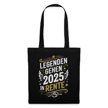 Legenden Gehen 2025 In Rente Lustiger Ruhestand - Stoffbeutel - Schwarz - Vorne