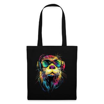 Loutre Loutre de mer Loutre Loutre Martre amour Loutre mignonne - Sac en tissu - noir - Devant