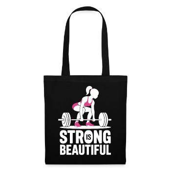 Bodybuilder Gym Girl Barbell Power Beauty - Tote Bag - black - Front
