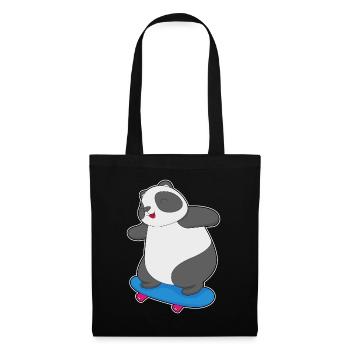 Panda Skater Skateboard - Stoffbeutel - Schwarz - Vorne