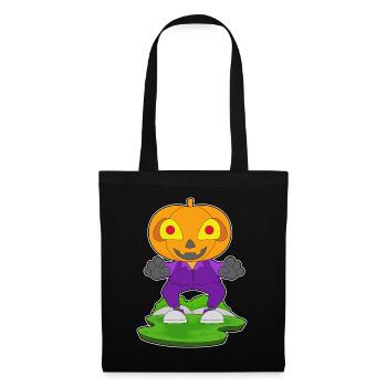 Jack O'Lantern Halloween Kürbis - Stoffbeutel - Schwarz - Vorne