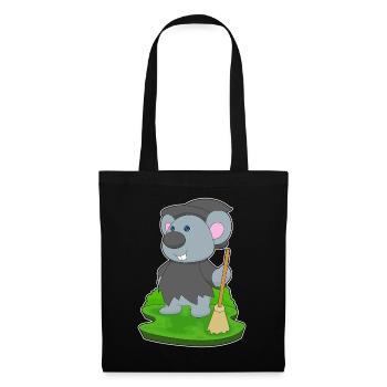 Mouse Witch Broom - Tote Bag - black - Front
