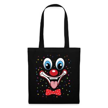 Carnival Funny Clown Face Design Colorful - Tote Bag - black - Front