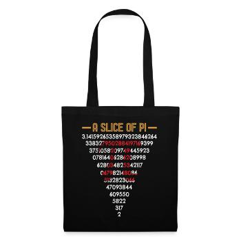 Un morceau de Pi Tag : Une tranche de Pi - Sac en tissu - noir - Devant