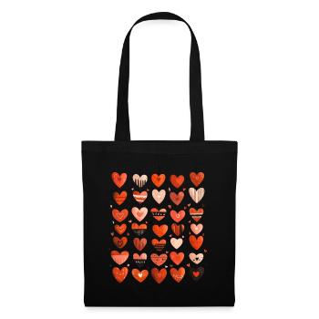 Motif Coeur Motif Coeur Cadeau de Saint-Valentin - Sac en tissu - noir - Devant