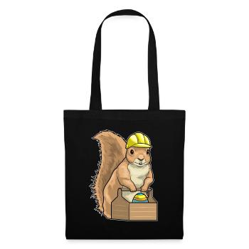 Eichhörnchen Ostern Handwerker - Stoffbeutel - Schwarz - Vorne