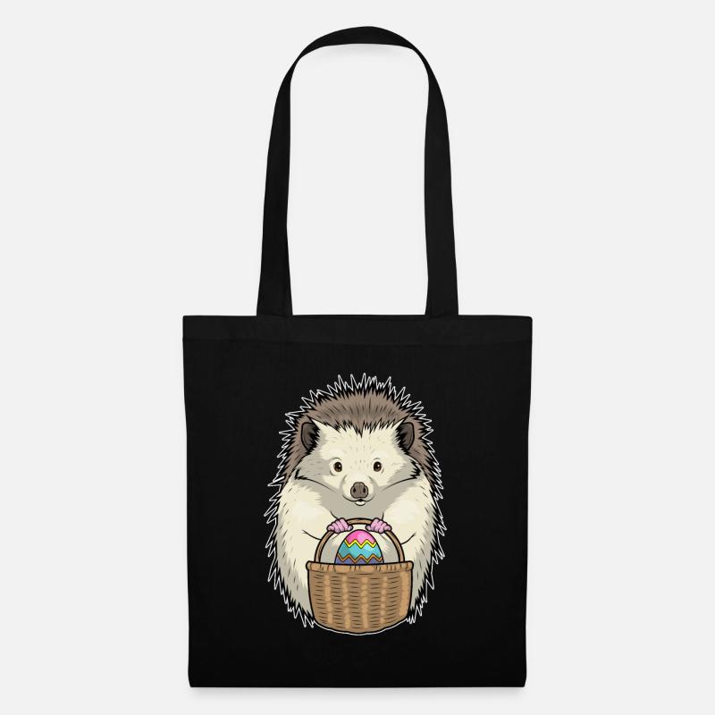 Hérisson Panier d’œufs de Pâques de Pâques - Sac en tissu - noir