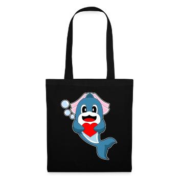 Dauphin Mariée Coeur Mariage - Sac en tissu - noir - Devant