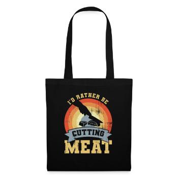 Blague du boucher - Sac en tissu - noir - Devant