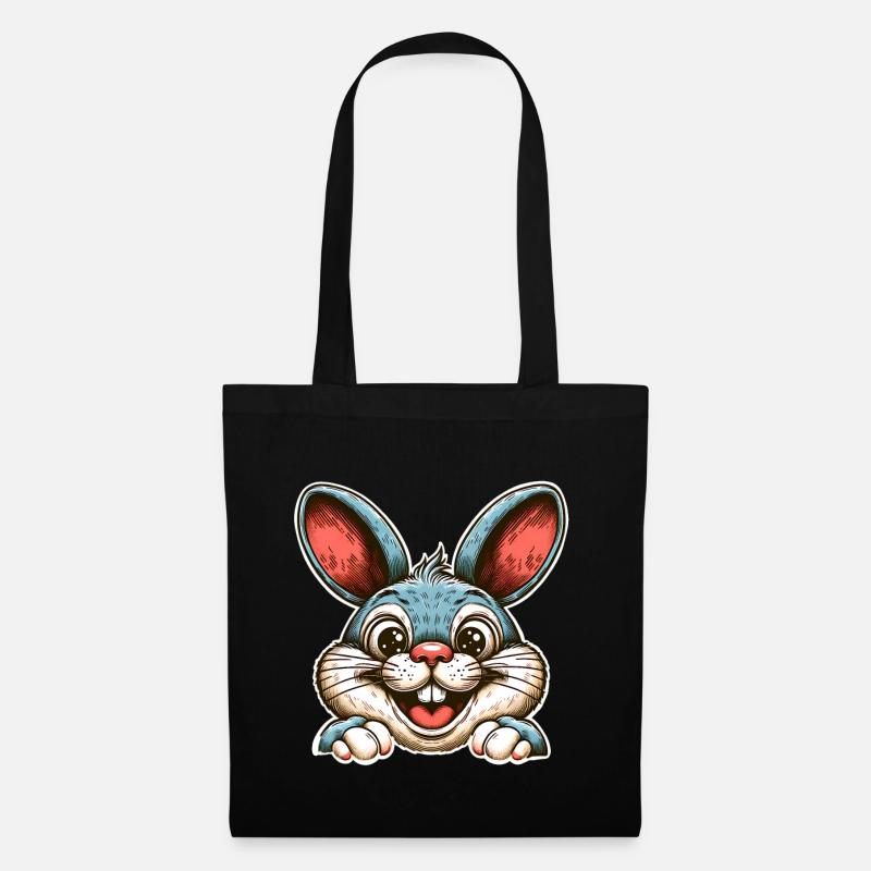 Hase Kaninchen - Stoffbeutel - Schwarz