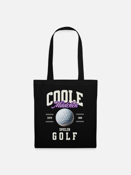 Golf Golferin - Stoffbeutel - Schwarz