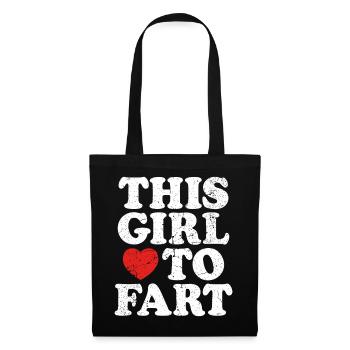 Vintage : Cette fille adore péter Phrases de pets - Sac en tissu - noir - Devant