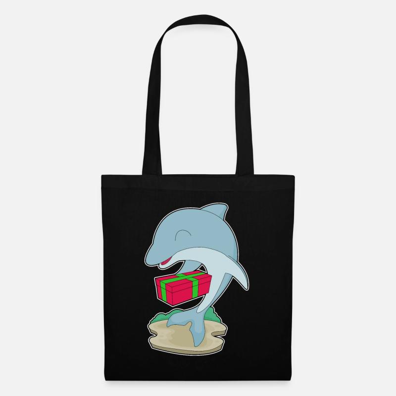 Delfin Weihnachten Paket - Stoffbeutel - Schwarz