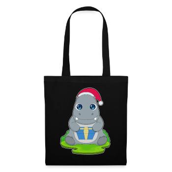 Forfait Noël Hippopotame - Sac en tissu - noir - Devant