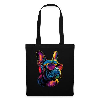 Bouledogue français motif chien dogue allemand Frenchie - Sac en tissu - noir - Devant