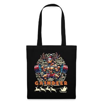 Gaindeer Funny Christmas Fitness Reindeer - Tote Bag - black - Front
