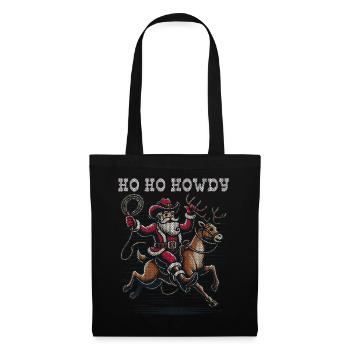 Ambiance de cow-boy de Noël avec le Père Noël - Sac en tissu - noir - Devant
