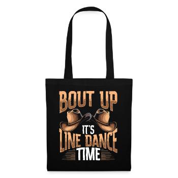 Line Dance Country Musik Cowboy Linedance - Stoffbeutel - Schwarz - Vorne