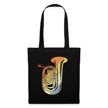 Croquis de tuba rétro - Sac en tissu - noir - Devant