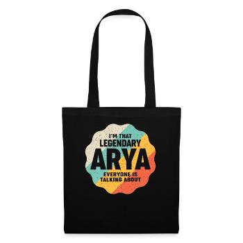 Je suis cette légendaire arya drôle de prénom Arya - Sac en tissu - noir - Devant