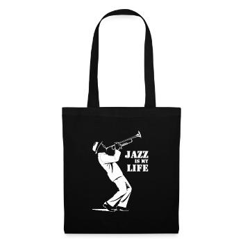 Jazz Is My Life Jazz Trompeter - Stoffbeutel - Schwarz - Vorne