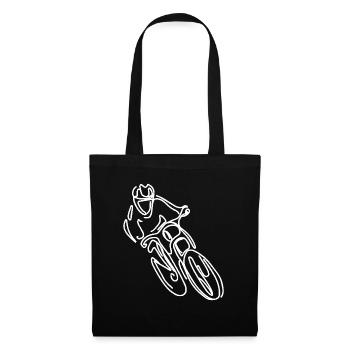 Dessin de VTT Freeride - Sac en tissu - noir - Devant