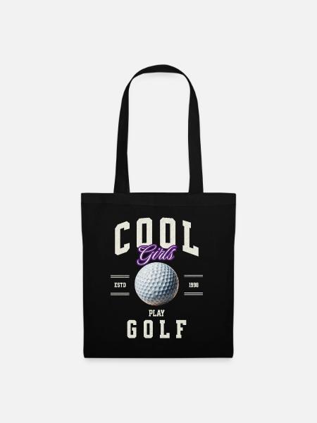 Golf Golferin - Stoffbeutel - Schwarz