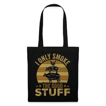 Je ne fume que les bonnes choses BBQ Lover - Sac en tissu - noir - Devant