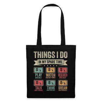 Amateur de disc golf Temps libre Activités Drôle Cadeau - Sac en tissu - noir - Devant