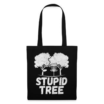 Stupid Tree Disc Golf Humor Funny Frisbee Golfer - Tote Bag - black - Front
