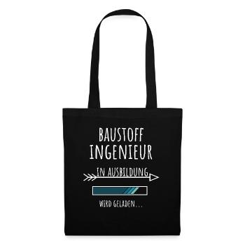 Baustoffingenieur Ausbildung Beruf Geschenk - Stoffbeutel - Schwarz - Vorne
