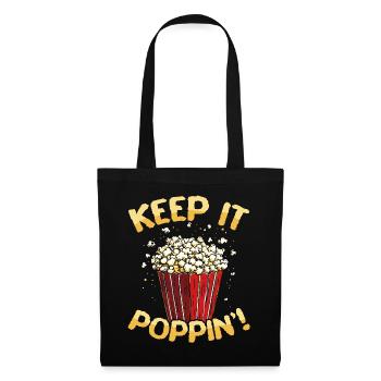Keep It Poppin’! Popcorn - Stoffbeutel - Schwarz - Vorne